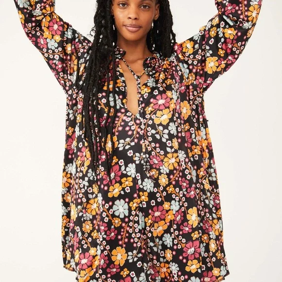 free people daisy mini dress Free People Daisy Dots Mini Dress - Black Combo